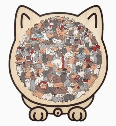 CrazyCat Houten Kattenpuzzel (135 Stuks) – De uitdaging voor Jong & Oud!