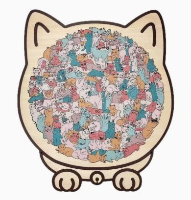 CrazyCat Houten Kattenpuzzel (135 Stuks) – De uitdaging voor Jong & Oud!