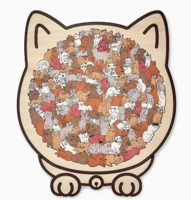 CrazyCat Houten Kattenpuzzel (135 Stuks) – De uitdaging voor Jong & Oud!
