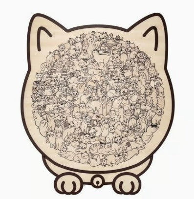 CrazyCat Houten Kattenpuzzel (135 Stuks) – De uitdaging voor Jong & Oud!