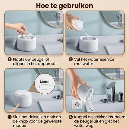 DentalClean Pro Hygiënische Gebits- & Beugelreiniger (Ultrasoon)