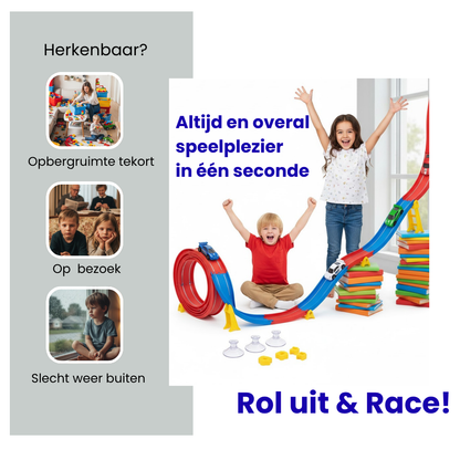 100% Actie & Speelplezier met deze Flexibele Racebaan Set