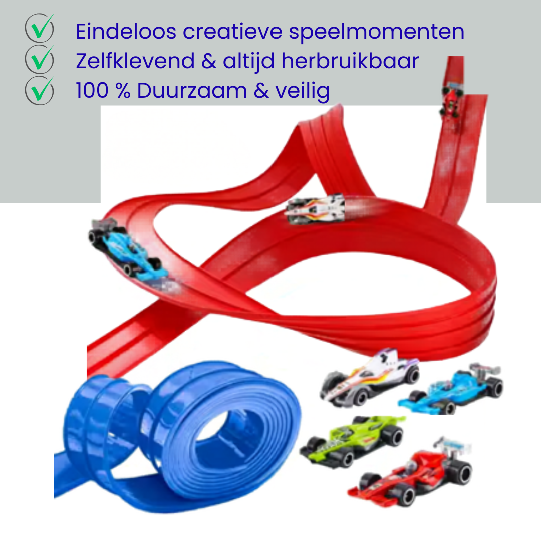 100% Actie & Speelplezier met deze Flexibele Racebaan Set