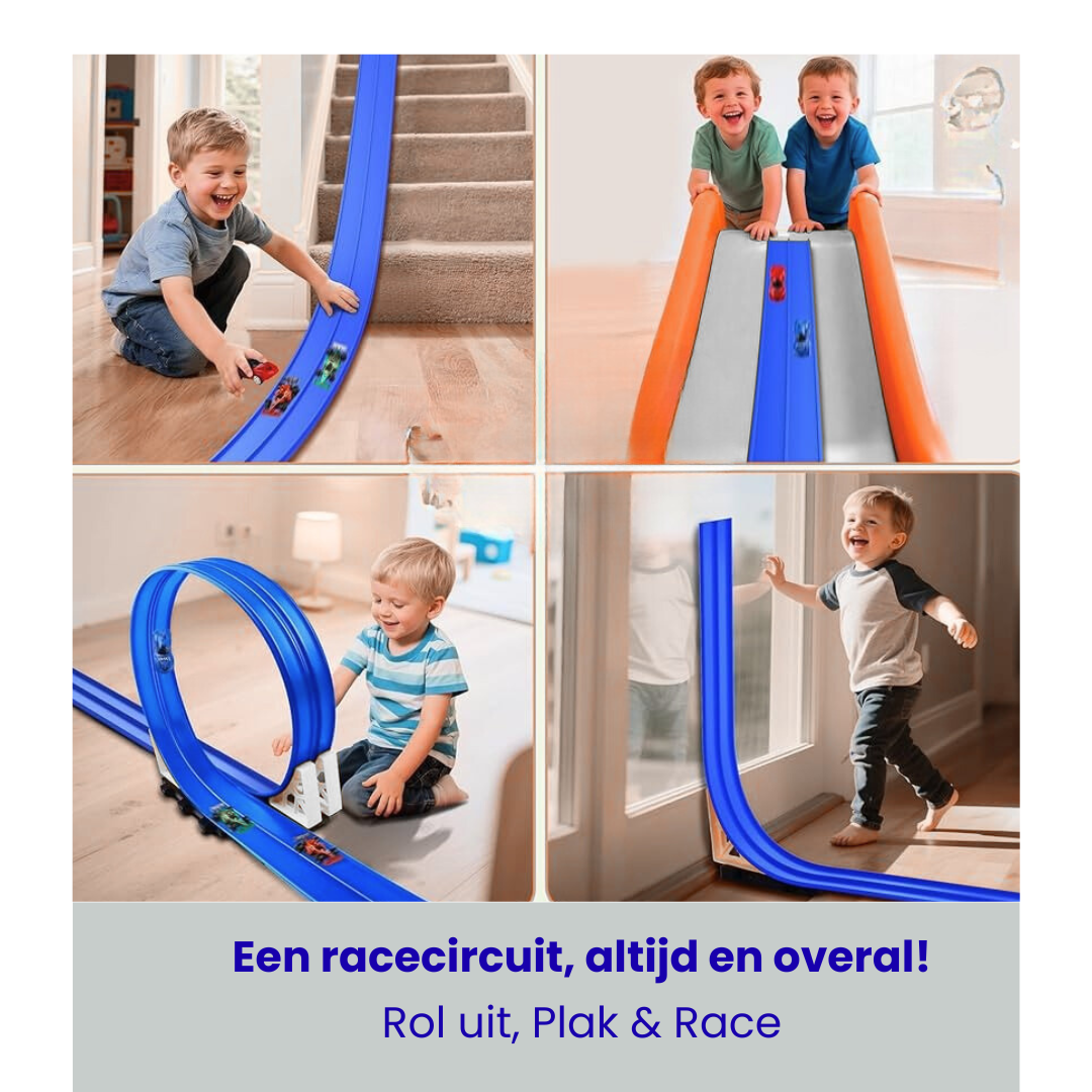 100% Actie & Speelplezier met deze Flexibele Racebaan Set