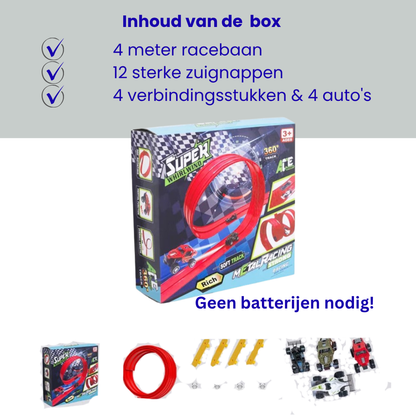 100% Actie & Speelplezier met deze Flexibele Racebaan Set