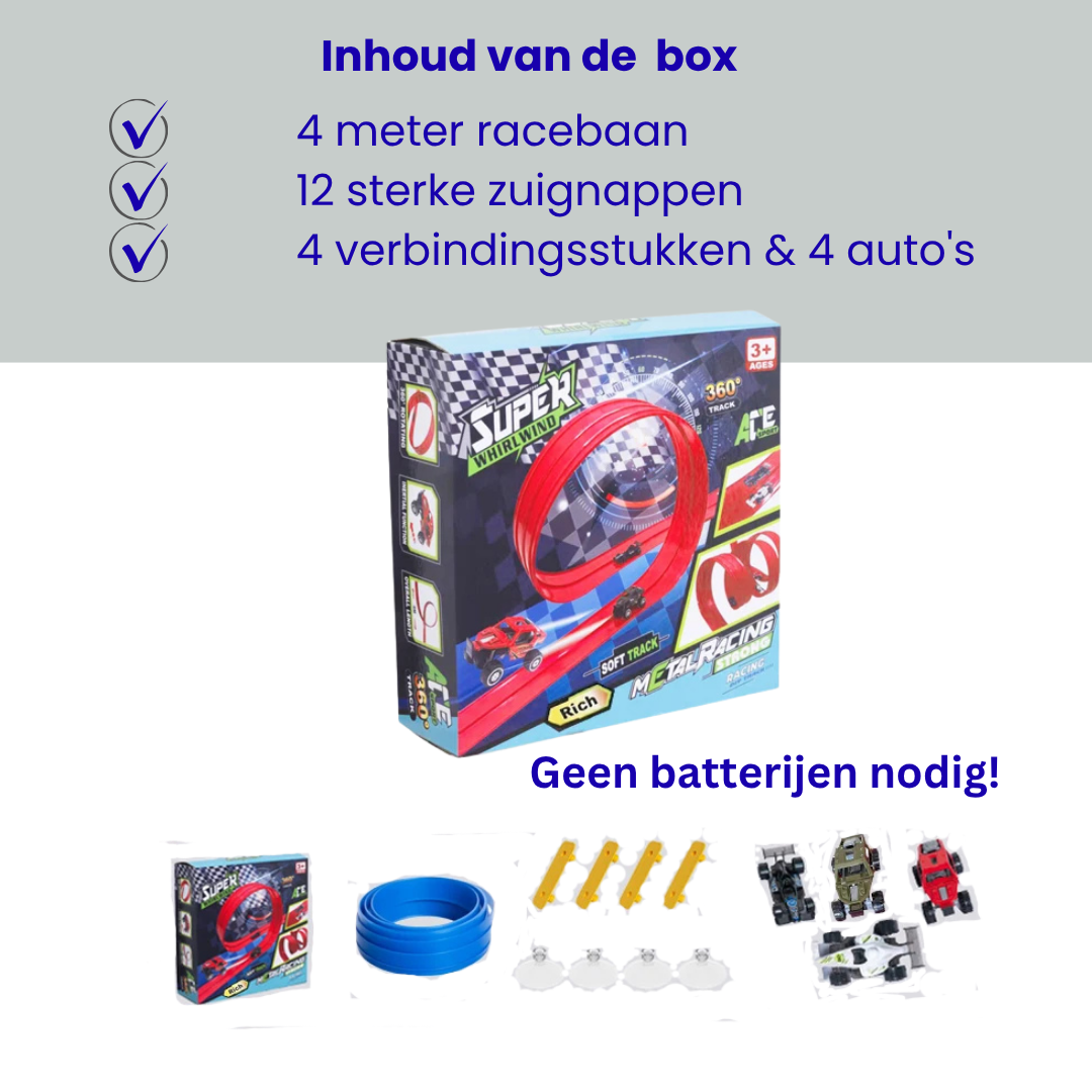100% Actie & Speelplezier met deze Flexibele Racebaan Set